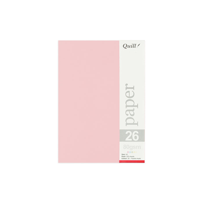 Quill Coloured Paper 80gsm A5 Pack 250 Pastel Assorted