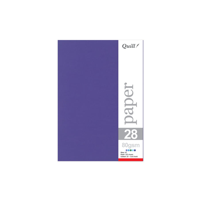 Quill Coloured Paper 80gsm A5 Pack 250 Cold Assorted