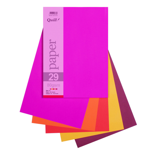 Quill Paper 80gsm A4 Pack 250 Hot Assorted