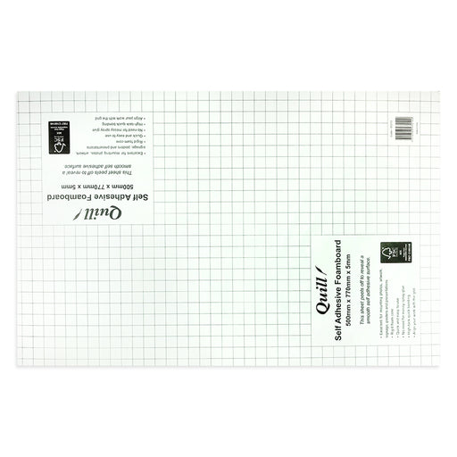 Quill Self Adhesive Foam Board 5mm 500mm x 770mm White