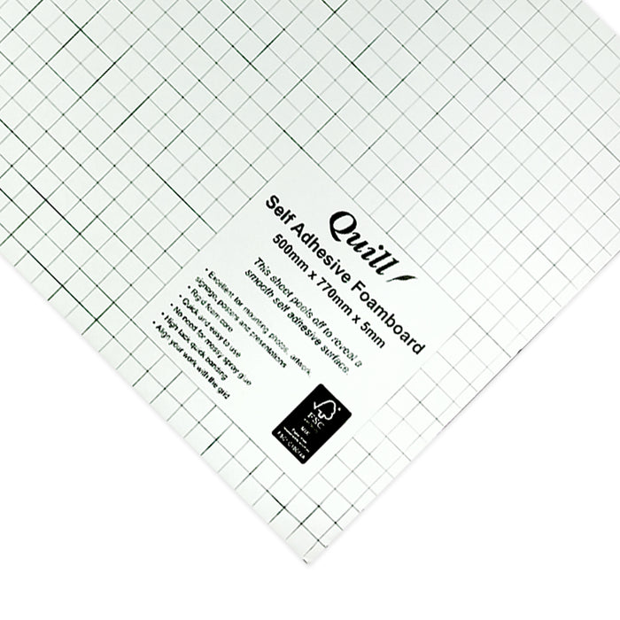 Quill Self Adhesive Foam Board 5mm 500mm x 770mm White