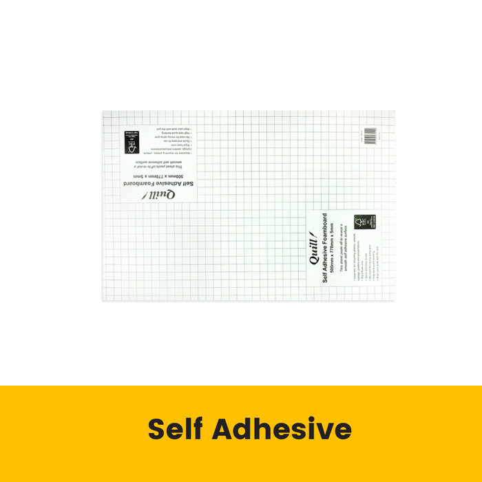 Quill Self Adhesive Foam Board 5mm 500mm x 770mm White
