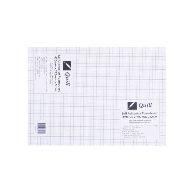 Quill Self Adhesive Foam Board 5mm A3 White