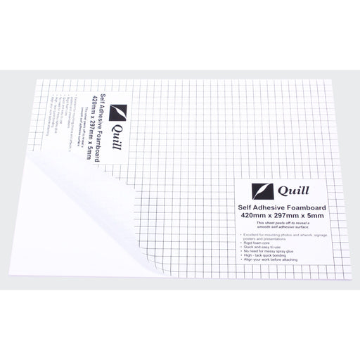 Quill Self Adhesive Foam Board 5mm A3 White