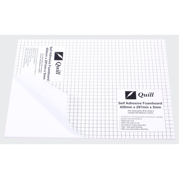 Quill Self Adhesive Foam Board 5mm A3 White