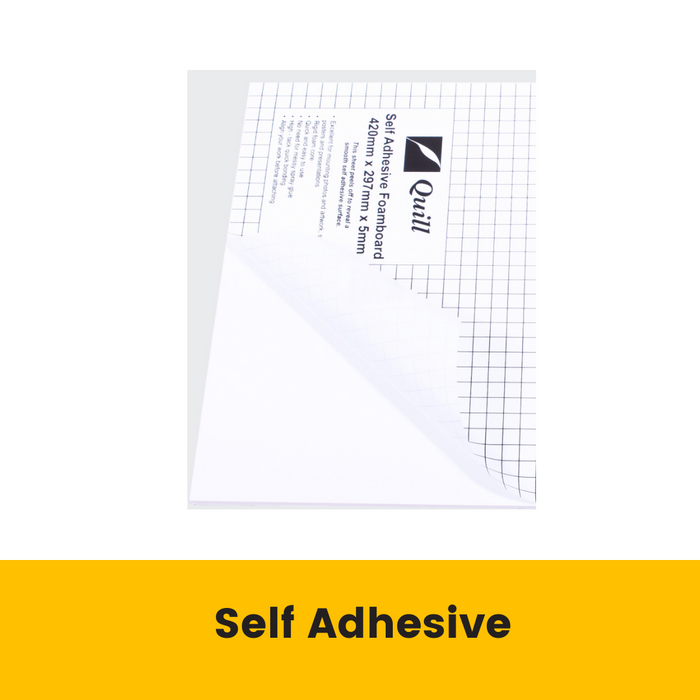 Quill Self Adhesive Foam Board 5mm A3 White