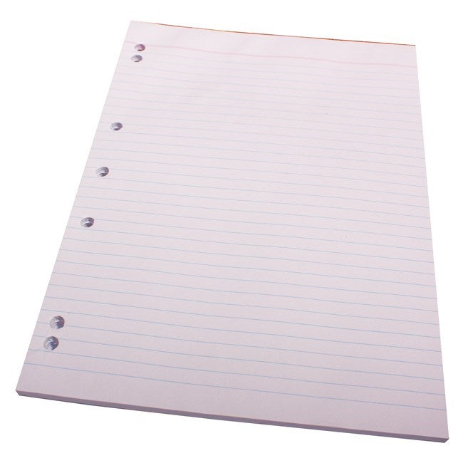 Quill Bank Pad Ruled 7 Hole Punched 60gsm A4 90 Leaf White