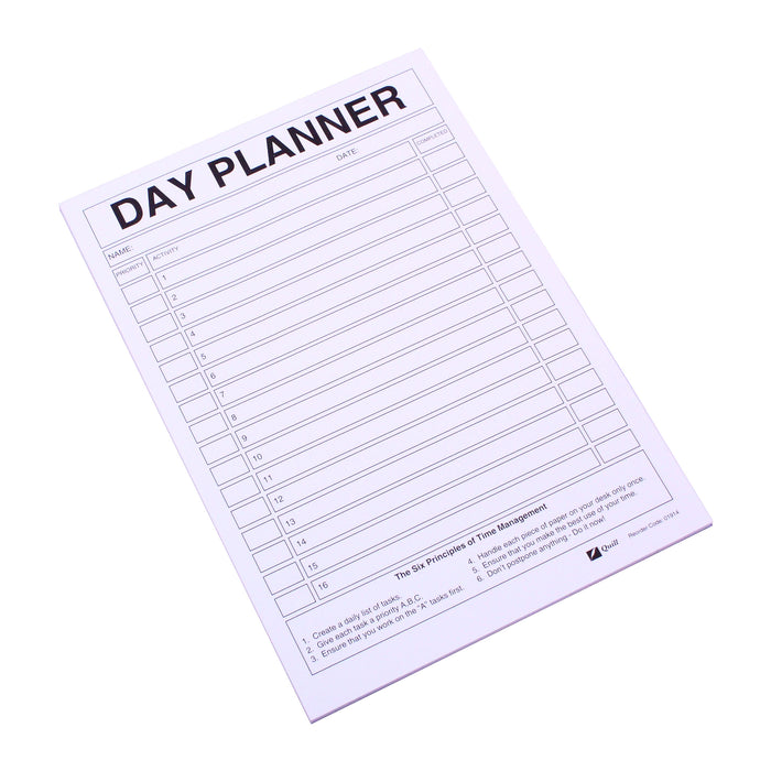 Quill Day Planner Pad 70gsm A4 50 Leaf White