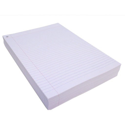 Quill Exam Paper Ruled 8mm 60gsm 1 hole punched A4 Pack 500 White
