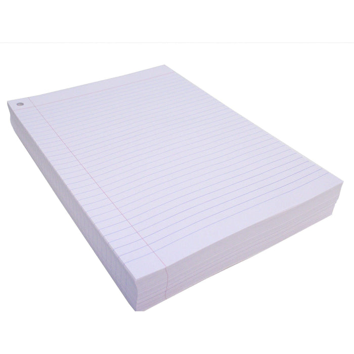 Quill Exam Paper Ruled 8mm 60gsm 1 hole punched A4 Pack 500 White