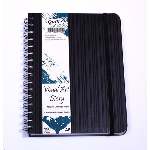Quill Premium PP Visual Art Diary 125gsm A5 120 Pages Black