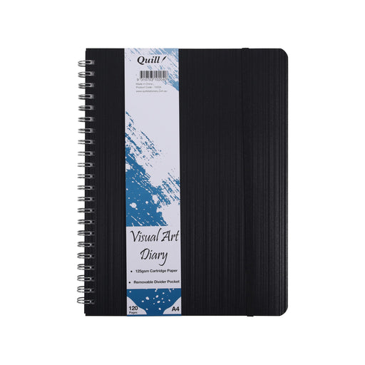 Quill Premium PP Visual Art Diary 125gsm A4 120 Pages Black