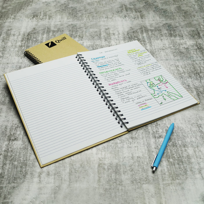 Quill Natural Hardcover Notebook Ruled 70gsm A4 160 pages Beige
