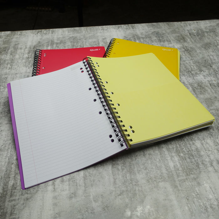 Quill Shades 5 Subject Book 70gsm PP A4 250 Pages Assorted