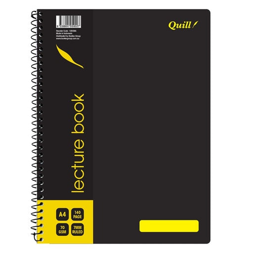 Quill Q Series Lecture Book 70gsm PP A4 140 Pages Black