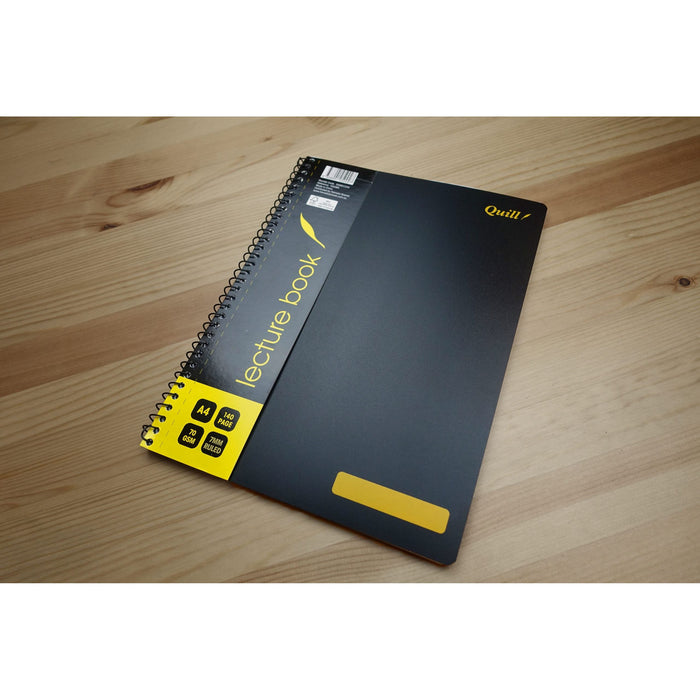 Quill Q Series Lecture Book 70gsm PP A4 140 Pages Black