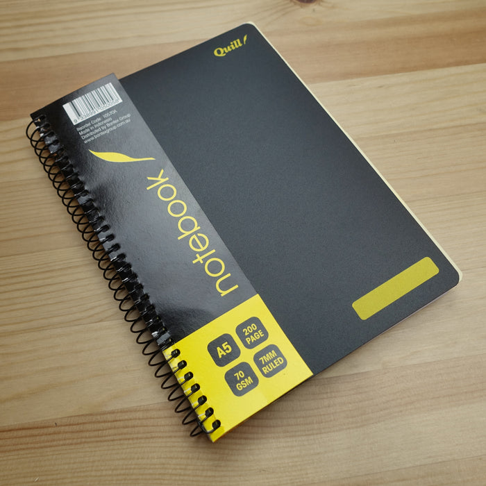 Quill Q Series Notebook 70gsm PP A5 200 Pages Black