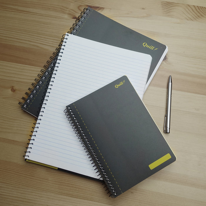 Quill Q Series Notebook 70gsm PP A5 200 Pages Black