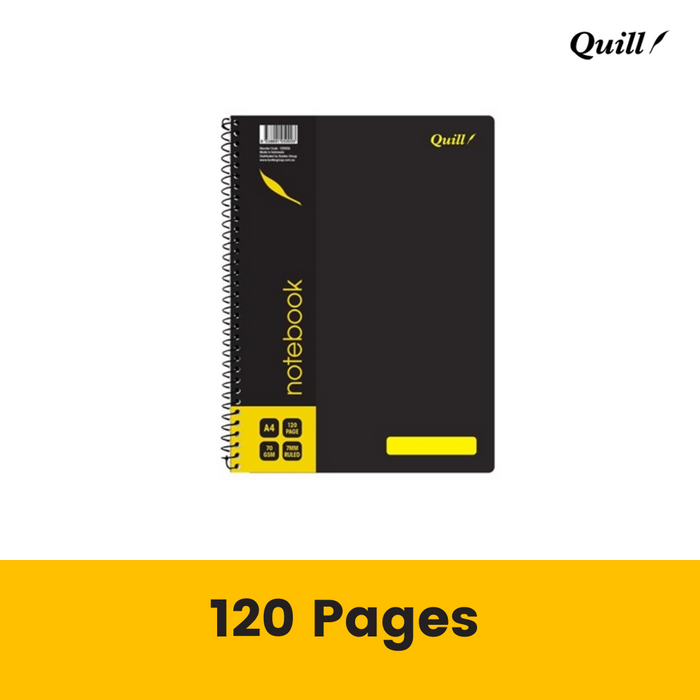 Quill Q Series Notebook 70gsm PP A4 120 Pages Black