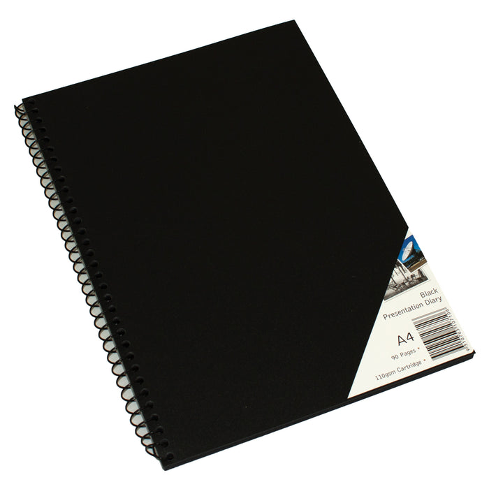 Quill Presentation Visual Art Diary 110gsm A4 90 Pages Black Paper