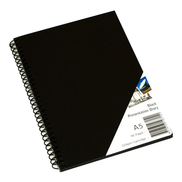 Quill Presentation Visual Art Diary 110gsm A5 90 Pages Black Paper