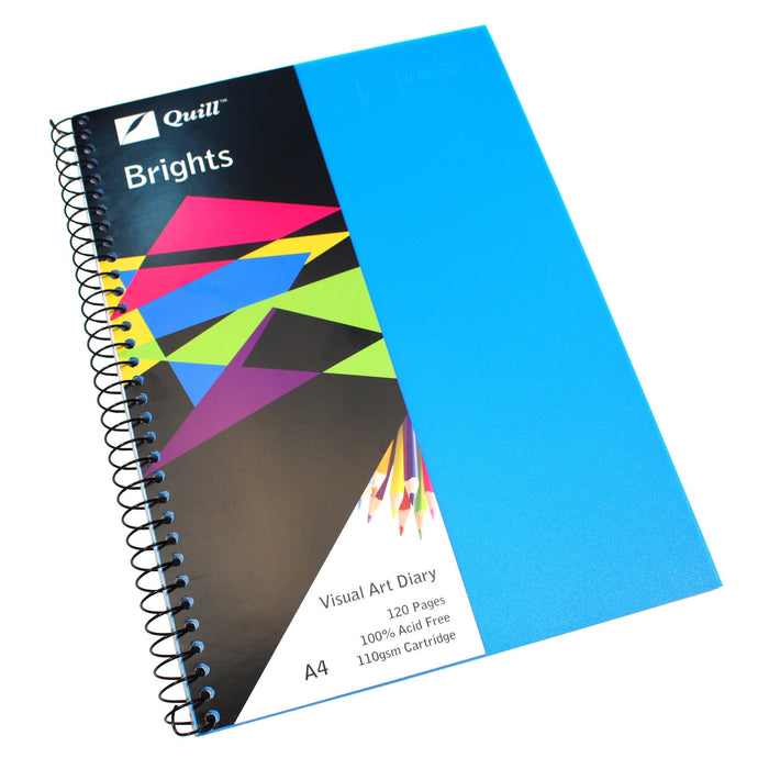 Quill Visual Art Diary PP 110gsm A4 120 Pages Marine Blue