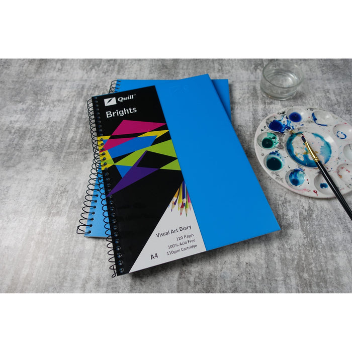 Quill Visual Art Diary PP 110gsm A4 120 Pages Marine Blue