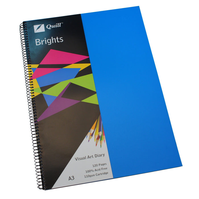 Quill Visual Art Diary PP 110gsm A3 120 Pages Marine Blue