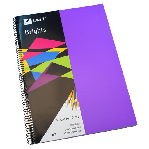 Quill Visual Art Diary PP 110gsm A3 120 Pages Dark Purple