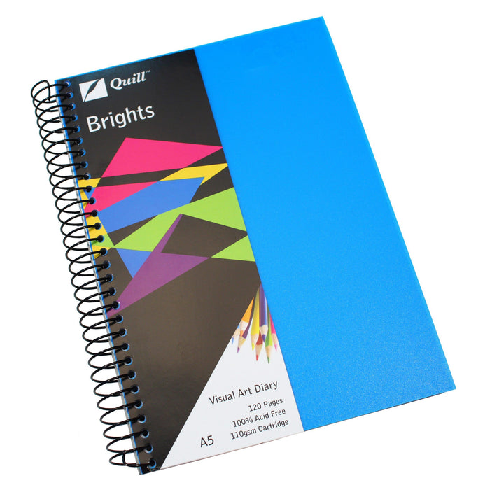 Quill Visual Art Diary PP 110gsm A5 120 Pages Marine Blue