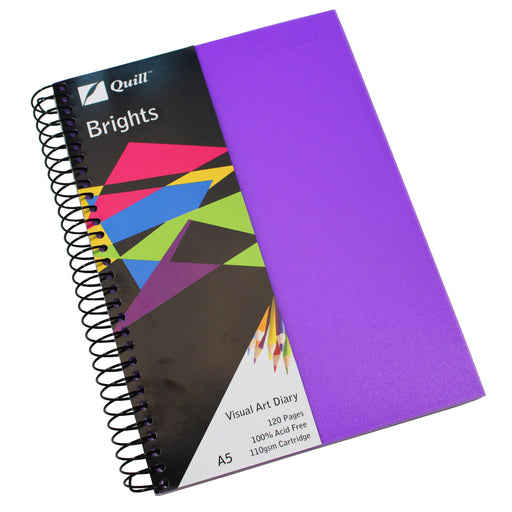 Quill Visual Art Diary PP 110gsm A5 120 Pages Dark Purple