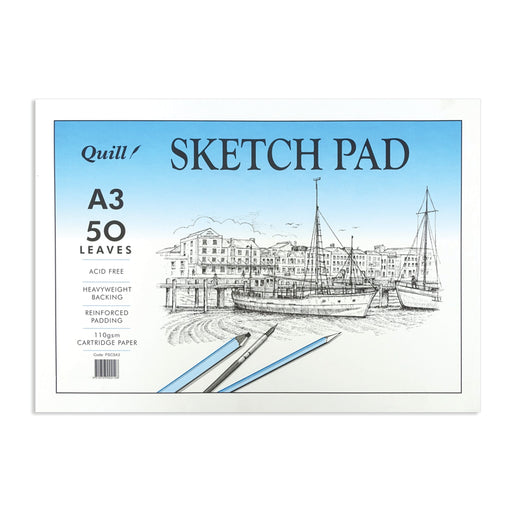 Quill Sketch Pad 110gsm A3 50 Leaf White