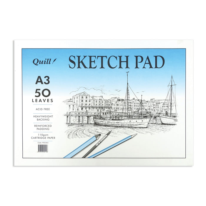 Quill Sketch Pad 110gsm A3 50 Leaf White