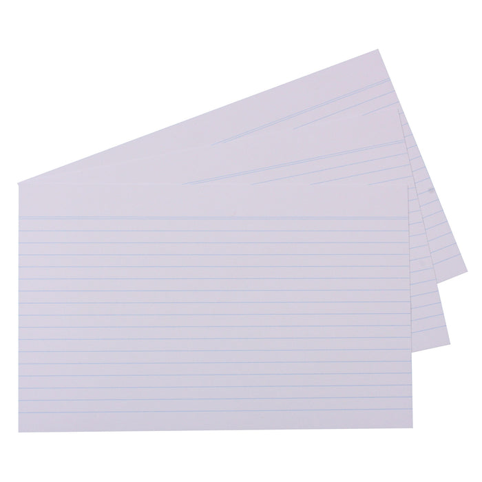 Quill Palm/Study/System Cards Ruled 210gsm 8in x 5in (203 x 127mm) Pack 100 White