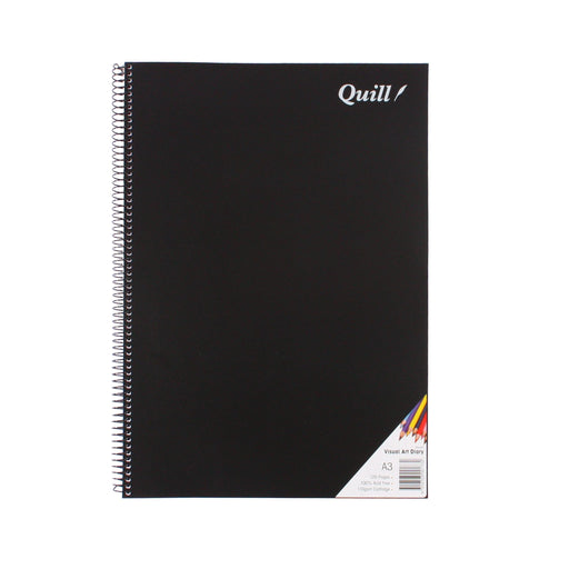Quill Visual Art Diary PP 110gsm A3 120 Pages Black