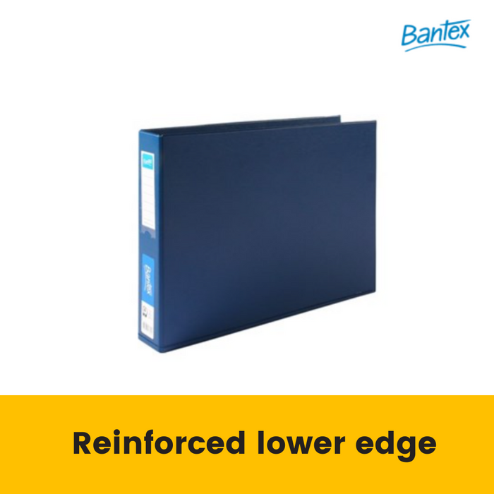Bantex Ring Binder Landscape A3 4D Ring 38mm Blue