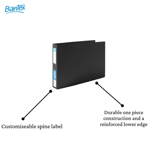Bantex Ring Binder Landscape A3 4D Ring 38mm Black
