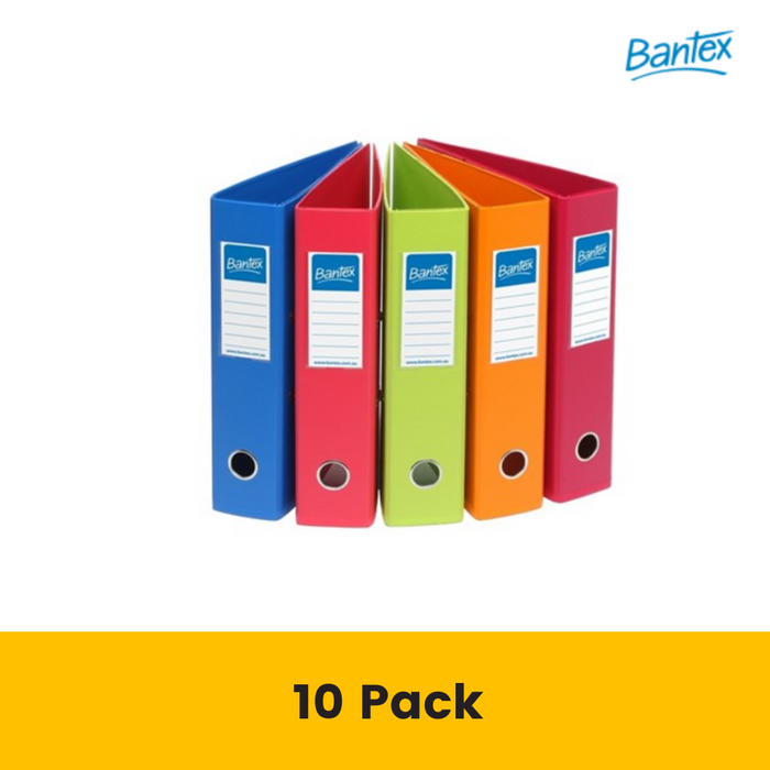 Bantex Fruits Lever Arch File PVC A4 70mm Box 10 Assorted