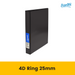 Bantex Standard Insert Ring Binder PP A4 4D Ring 25mm Black