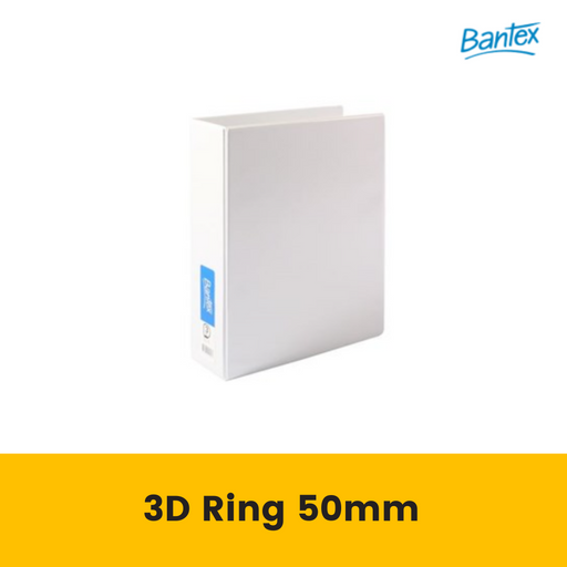 Bantex Standard Insert Ring Binder PP A4 3D Ring 50mm White