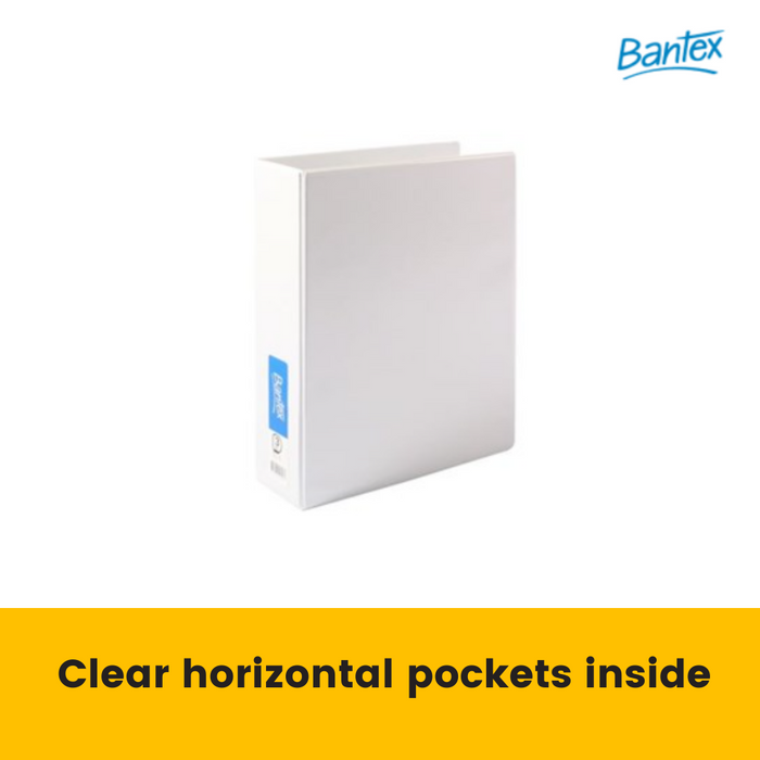 Bantex Standard Insert Ring Binder PP A4 3D Ring 50mm White