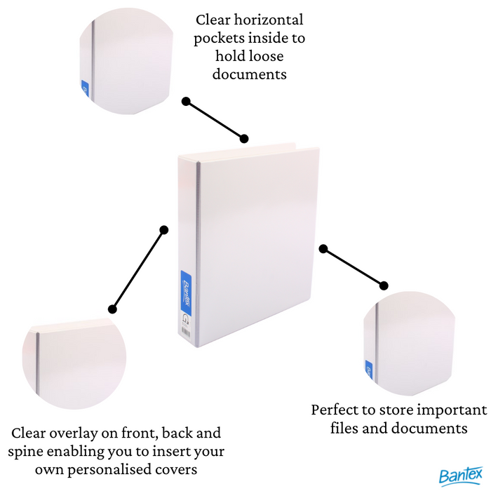 Bantex Insert Lever Half Arch File PP A4 White