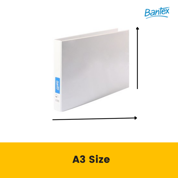 Bantex Insert Ring Binder Landscape A3 3D Ring 25mm White