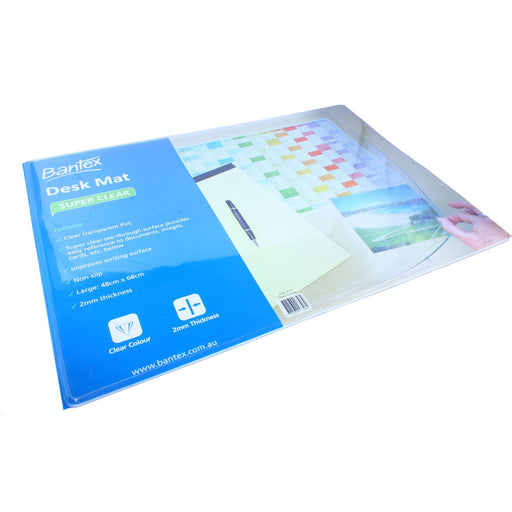 Bantex Desk Mat Super Clear Large 680 x 480mm Clear
