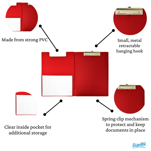 Bantex Standard Clipfolder PVC A4 Red