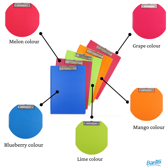 Bantex Fruits Clipfolders PVC A4 Pack 10 Assorted