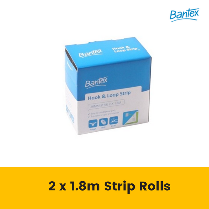 Bantex Hook & Loop Strip 20mm x 1.8m