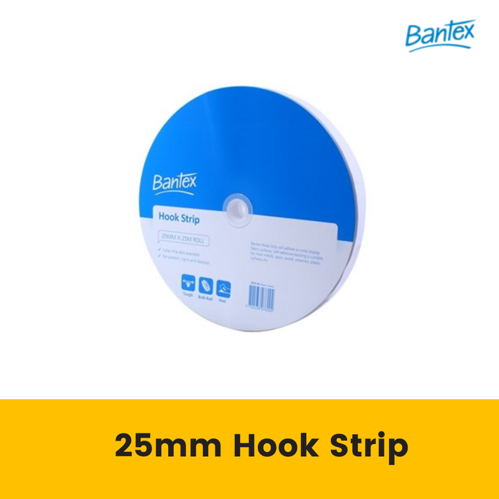 Bantex Hook Strip Roll 25mm x 25m