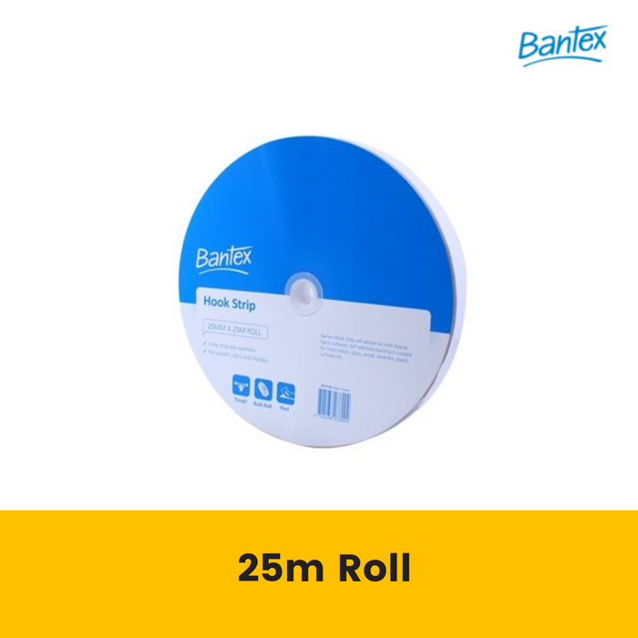 Bantex Hook Strip Roll 25mm x 25m