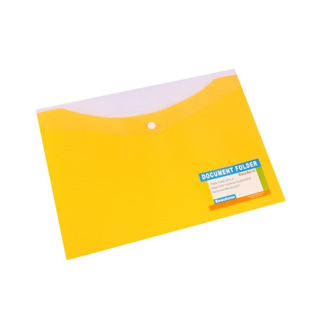 Bantex Tropical Document Wallet PP A4 Button Close with Pocket Banana